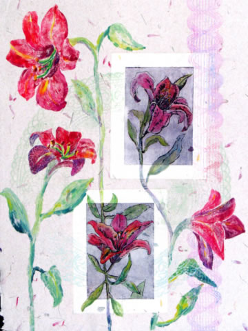 Original Print Lily Parade by Pam Smyth