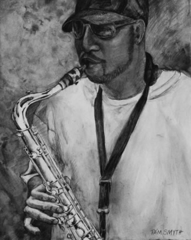 Drawing Chicago Sax II by Pam Smyth