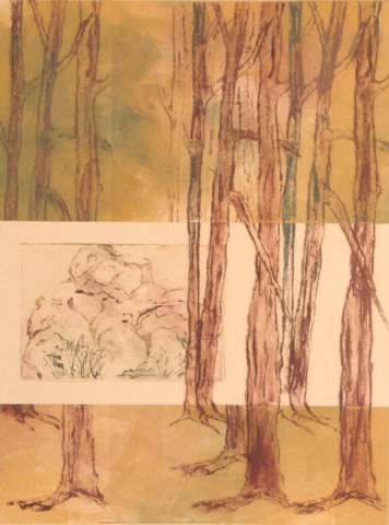 Original Print Forest Depths by Pam Smyth