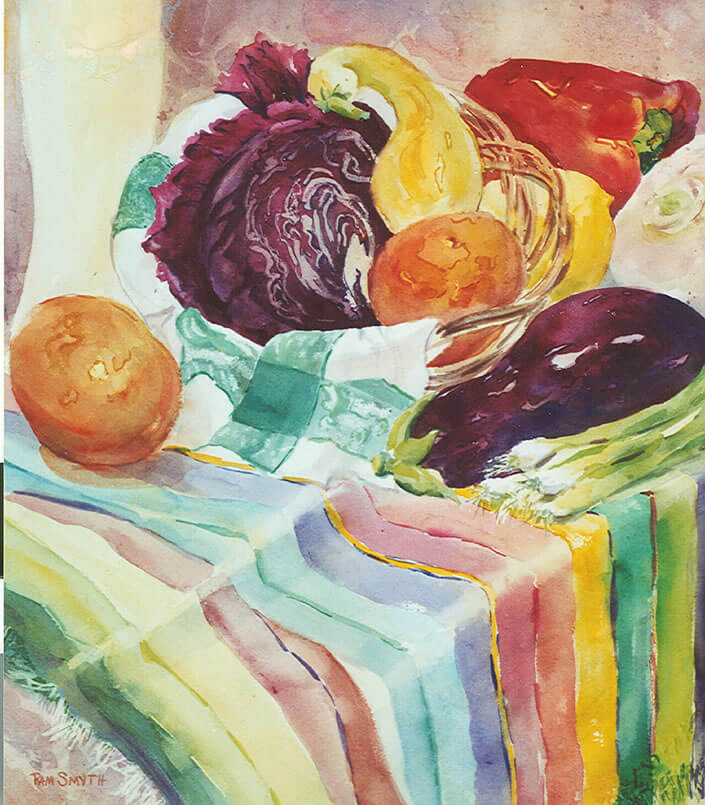 Watercolor Painting Fruit Fiesta by Pam Smyth