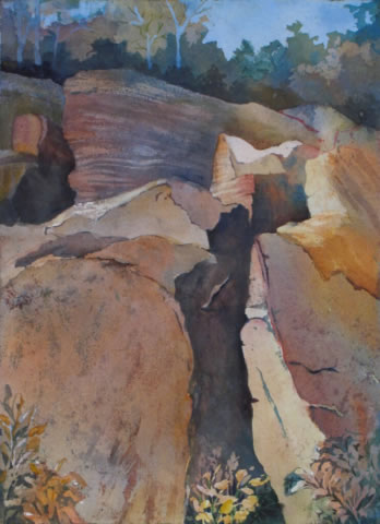 Watercolor Painting Hampshire Cliffs by Pam Smyth