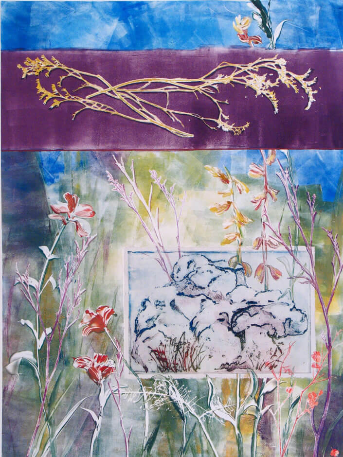 Printmaking Wildflower Meadow by Pam Smyth
