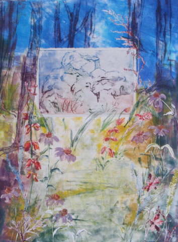 Printmaking Wildflower Meadow II by Pam Smyth